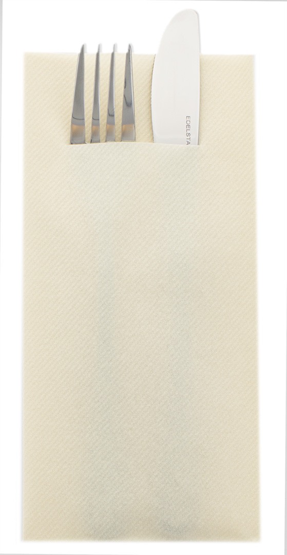Mank Pocket-Napkins Linclass 1/8 Falz, 40 x 40 cm, Basic creme