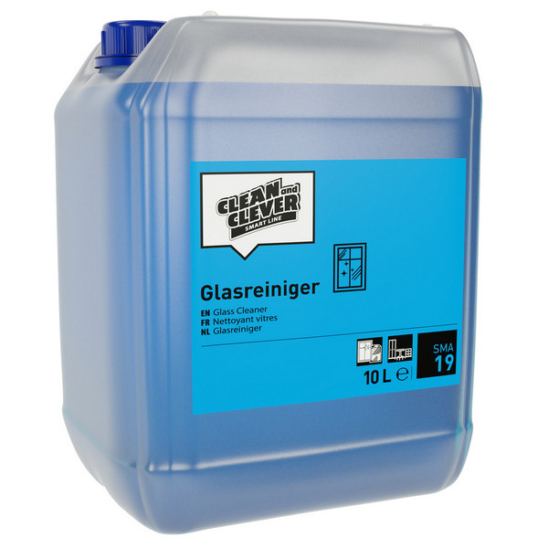 clean and clever Glasreiniger SMA 19, 10l flüssig, pH: 10,5, blau