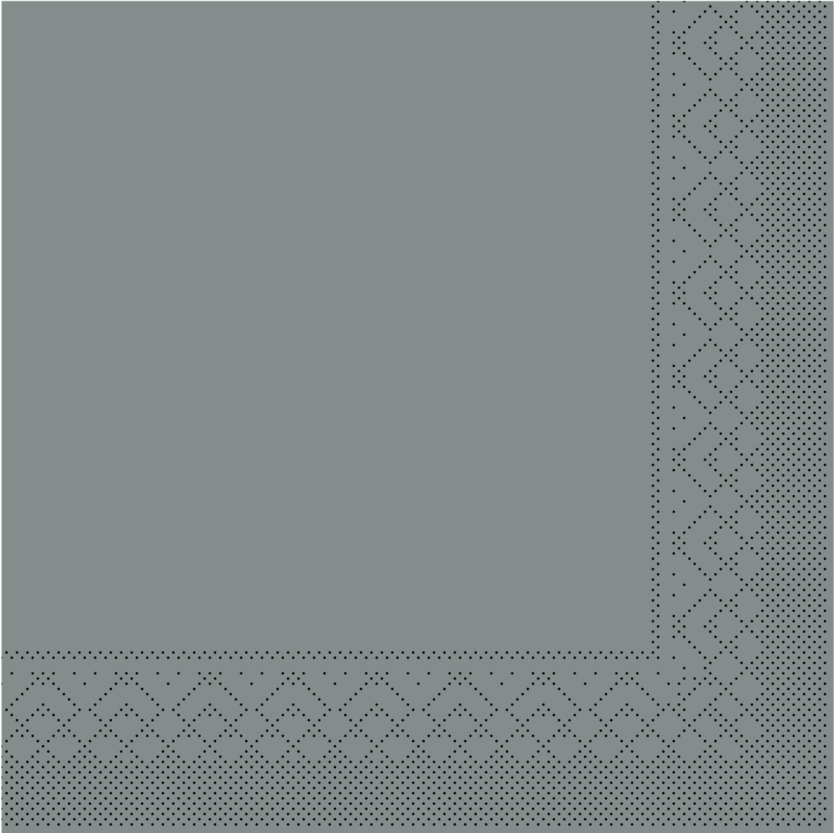 Mank Serviette 3-lagig, Tissue 1/4 Falz, 25 x 25 cm, Basic grau
