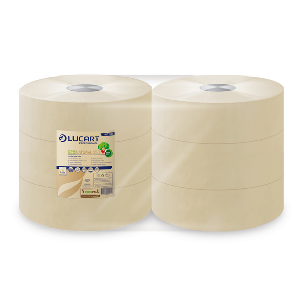 Toilettenpapier Lucart, 2-lagig, EcoNatural Maxi Jumbo, Recycling, 1458 Blatt, 24cm, havanna