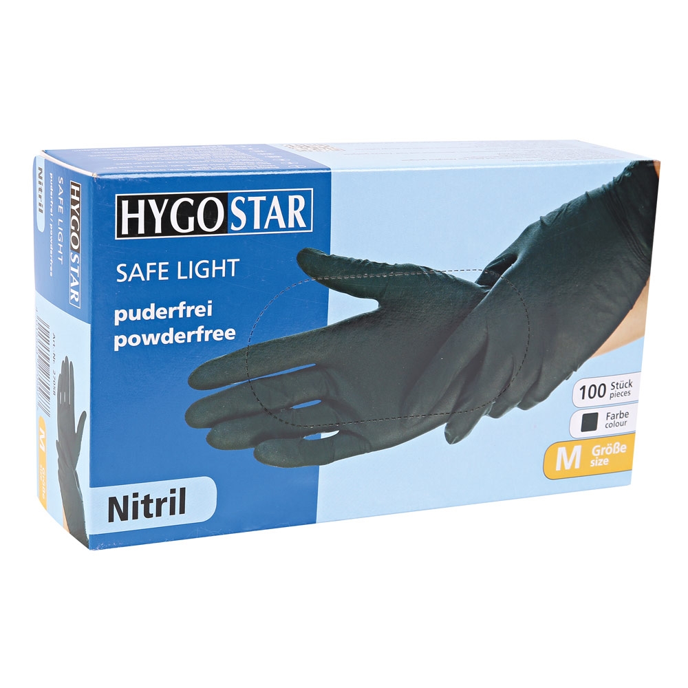 Nitril Handschuhe Safe Light  ungepudert, Grösse M, schwarz