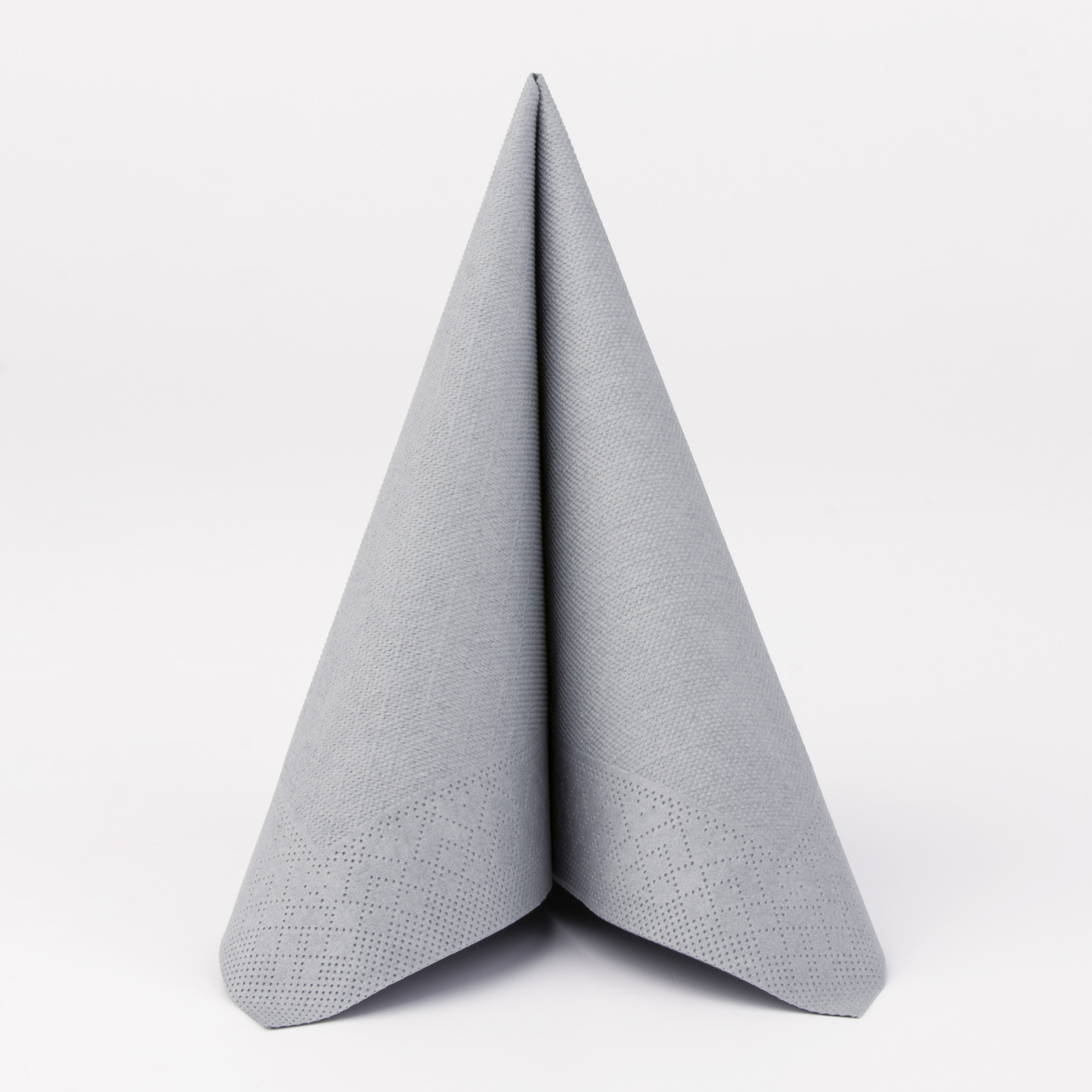 Mank Serviette 3-lagig, Tissue-Deluxe-Light 1/4 Falz, 40 x 40 cm, Basic grau