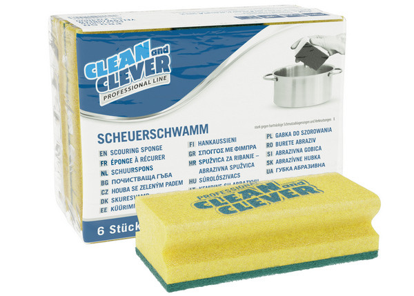 clean and clever Scheuerschwamm PRO 60 gelb/grün