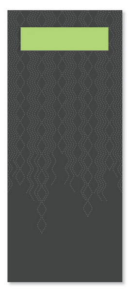 Tork Bestecktasche, schwarz 8.50 x 20cm, inkl. Serviette 2-lagig, lindgrün