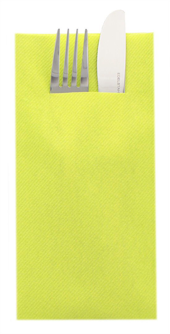 Mank Pocket-Napkins Linclass 1/8 Falz, 40 x 40 cm, Basic lime